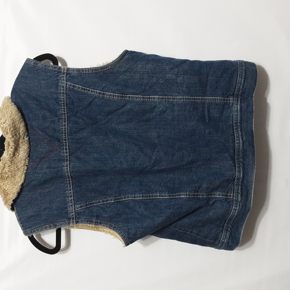 Vintage TOMMY HILIGER Sleeveless Denim Sherpa-Lined Vest - Picture 10 of 10